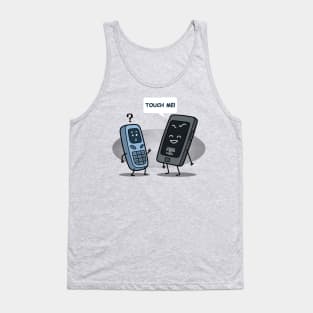 Funny Cute Kawaii New Old Phone Original Funny Cartoon Tank Top